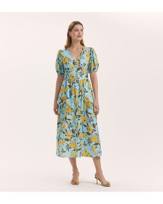Finery London Green Addison Button Through Midi Dress