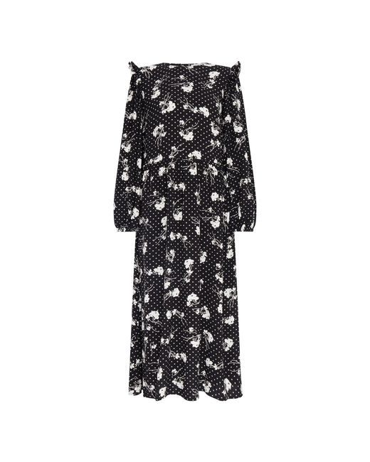 Finery London Black Myra Midi Dress