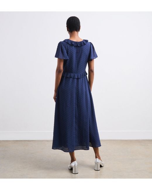 Finery London Blue Dahlia Chiffon Midi Dress