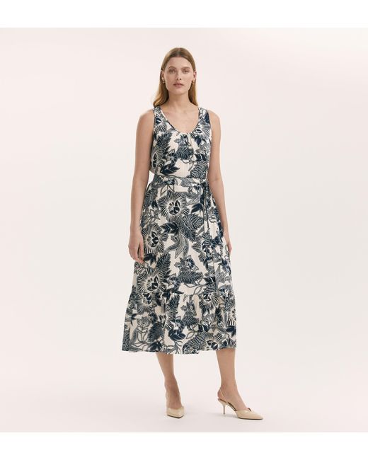 Finery London Multicolor Marta Linen Blend Sleeveless Midi Dress