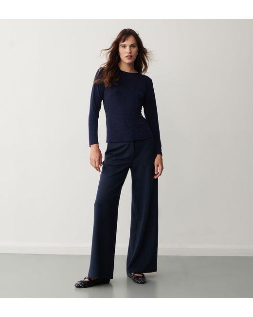 Women's Blue Frankie Wide Leg Trousers
