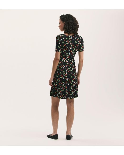 Finery London Black Misha Jersey Short Tiered Dress