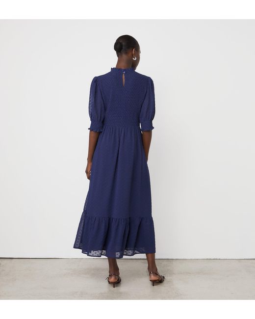 Finery London Blue Amelia Georgette Midi Dress
