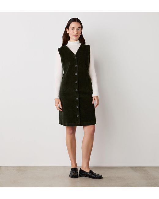 Women's Black Reneka Corduroy Knee Length Dress