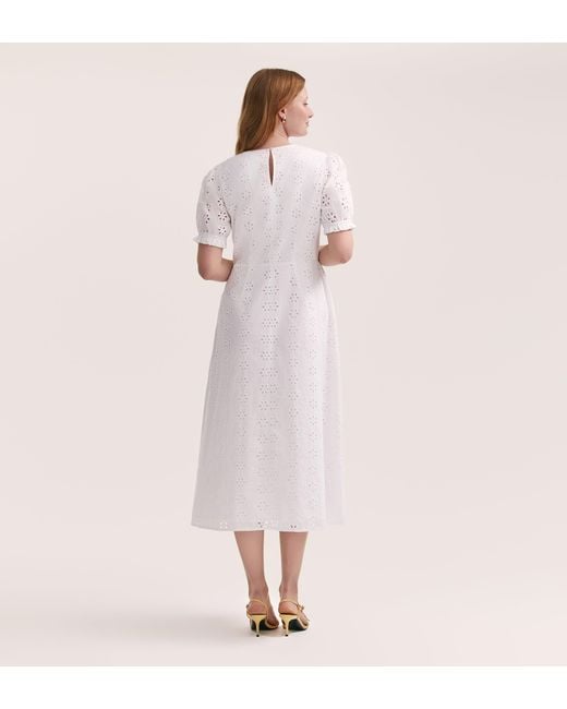 Finery London Pink Mela Cotton Midi Tea Dress