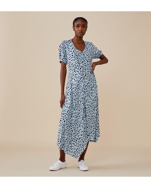 Finery London Blue Harley Midi Dress