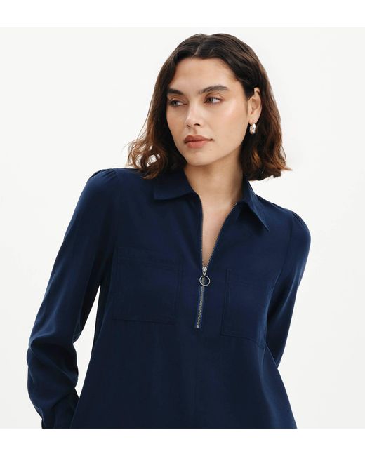 Finery London Blue Enriko Cupro Short Dress