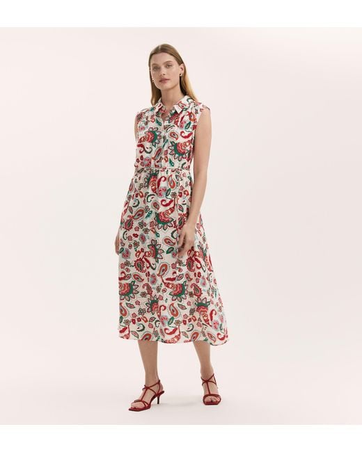 Finery London Pink Alida Sleeveless Midi Dress
