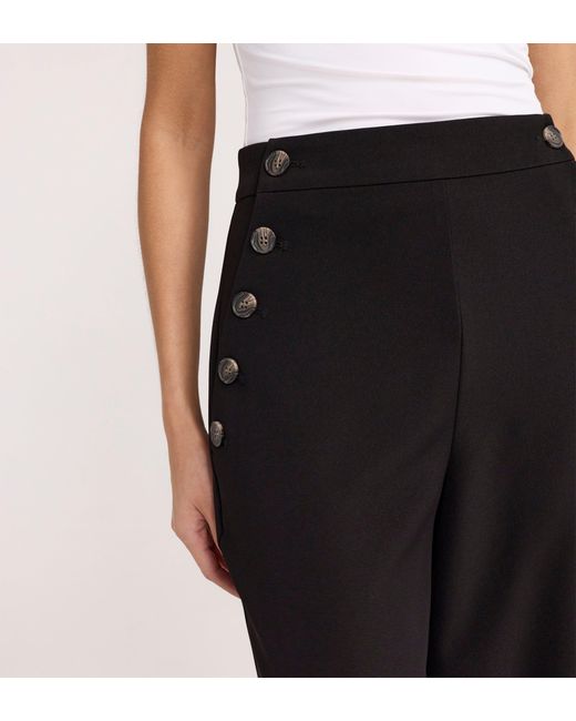 Finery London White Nellie Gaberdine Twill Wide Leg Trousers