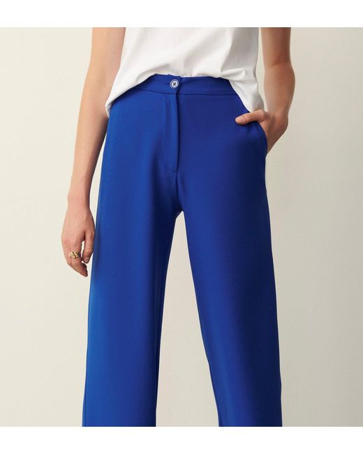 Finery London Blue Kaden Wide Leg Trousers