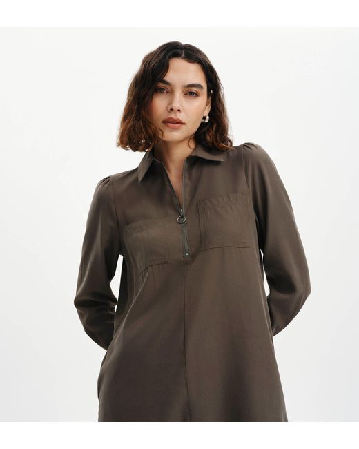 Finery London Brown Enriko Cupro Short Dress