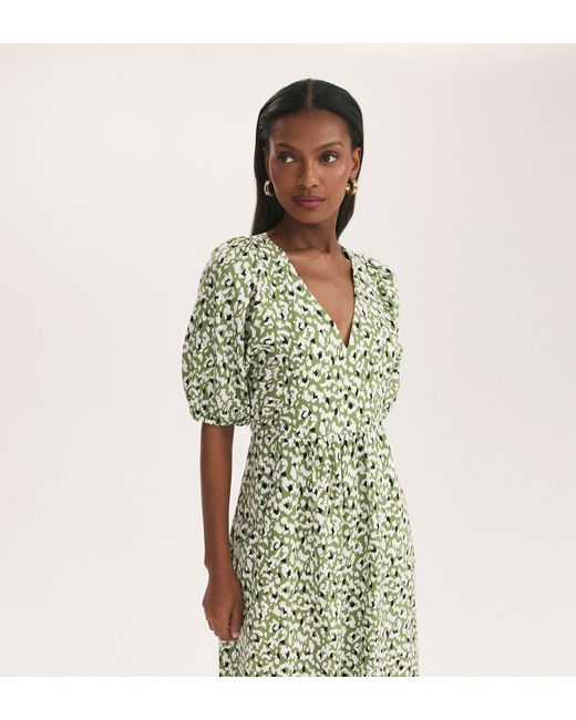 Finery London Green Katie Midi Smock Dress