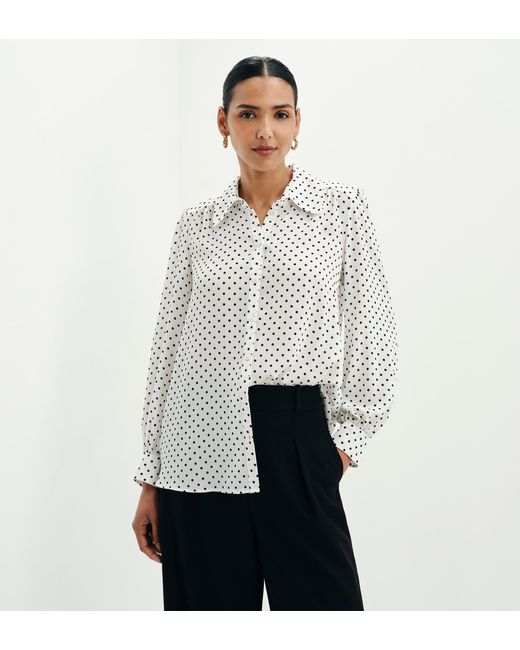 Finery London Multicolor Melina Button Through Lightweight Yoke Blouse