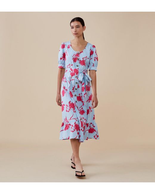 Finery London Blue Tove Midi Dress