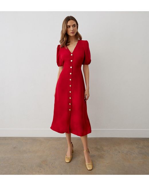 Women's Red Kimberley Crepe Midi Dress