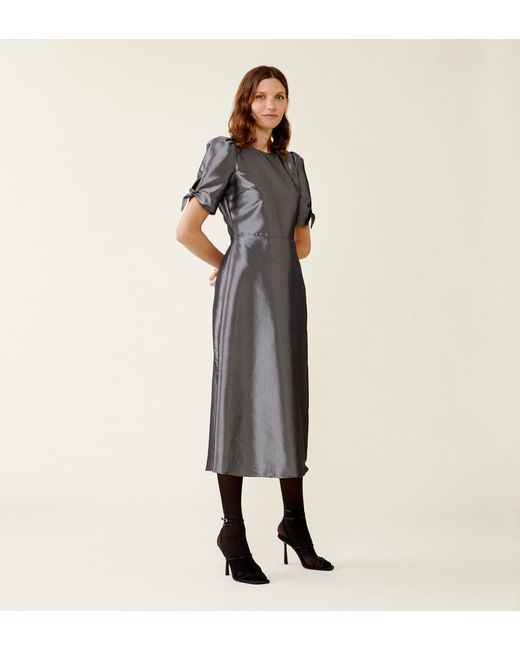 Finery London Metallic Liora Taffeta Midi Dress