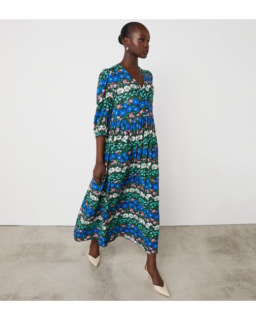 Finery London Blue Naomi Crepe Midi Dress