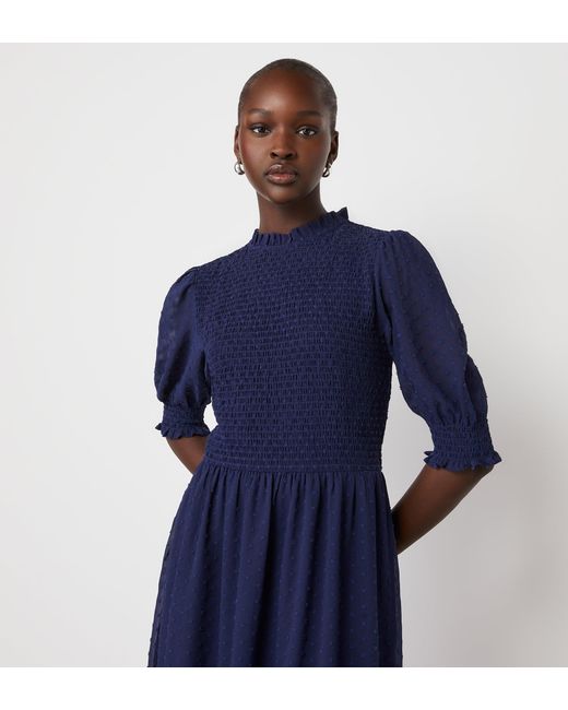Finery London Blue Amelia Georgette Midi Dress