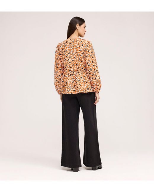 Finery London Orange Bel Cotton Blouse