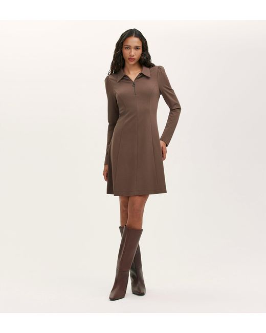 Finery London Natural Lea Ponte Jersey Short Dress