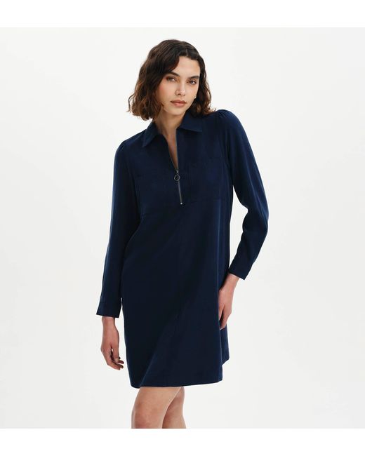 Finery London Blue Enriko Cupro Short Dress