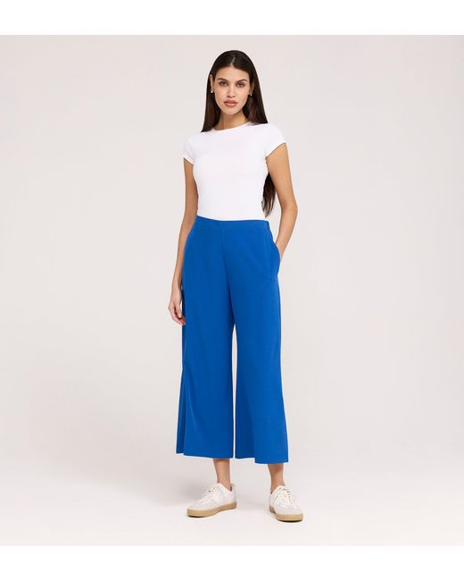 Finery London Blue Simone Wide Leg Trousers