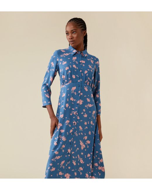 Finery London Blue Mabel Midi Dress