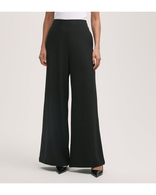 Finery London Black Nat Crepe Wide Leg Trousers
