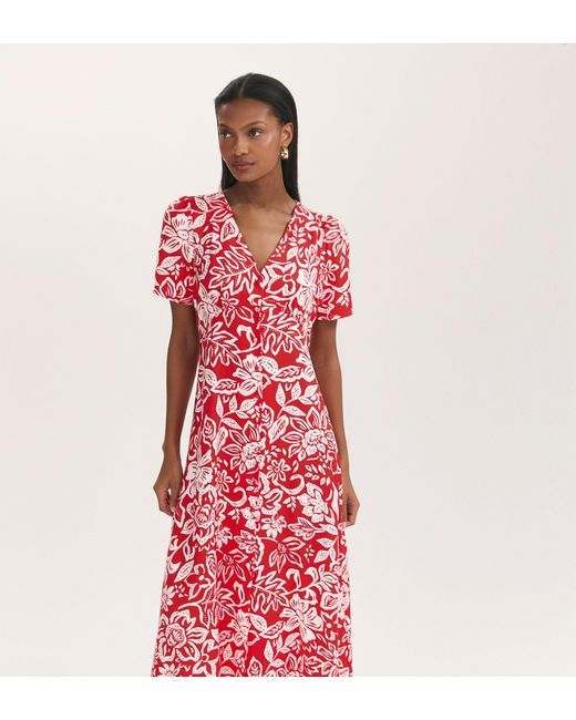 Finery London Red Martina Midi Dress