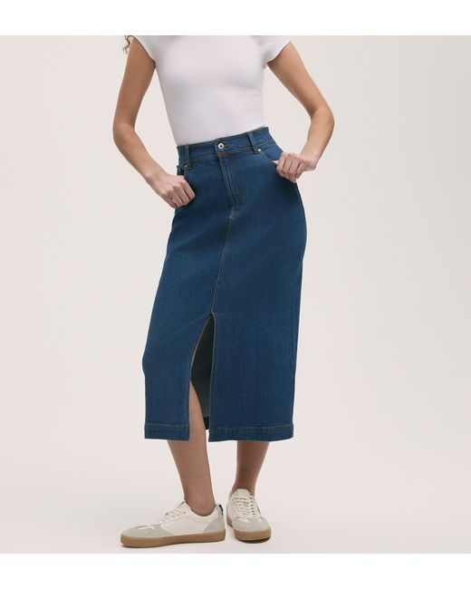 Finery London Blue Rachel Denim Midi Skirt