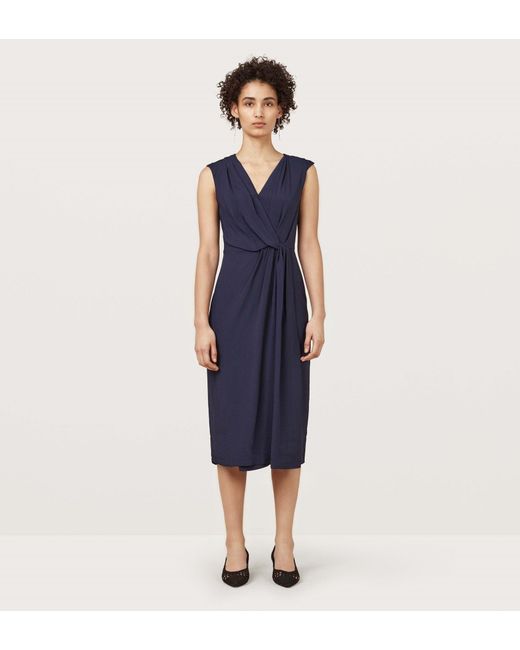 Finery London Blue Hilton Midnight Wrap Dress