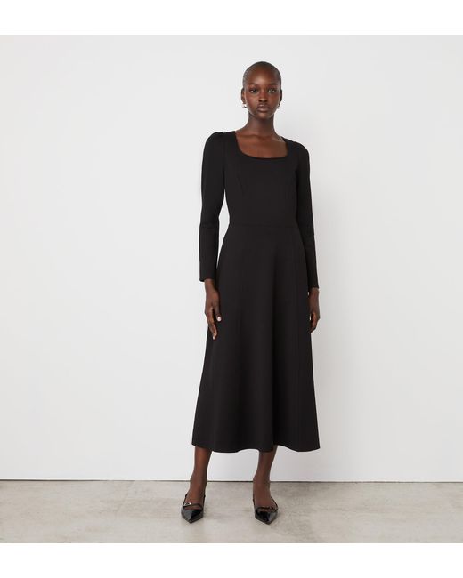 Finery London Black Kelly Ponte Jersey Midi Dress