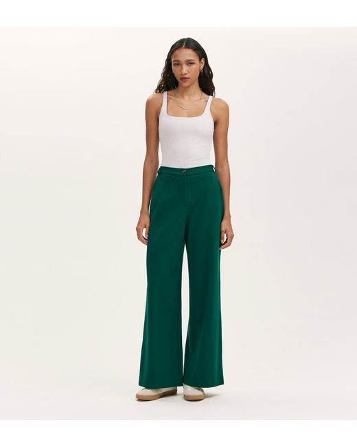Women's Green Marissa Wide Leg Trousers