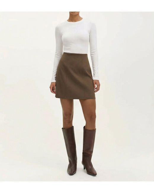 Finery London Natural Helia Ponte Jersey Mini Skirt