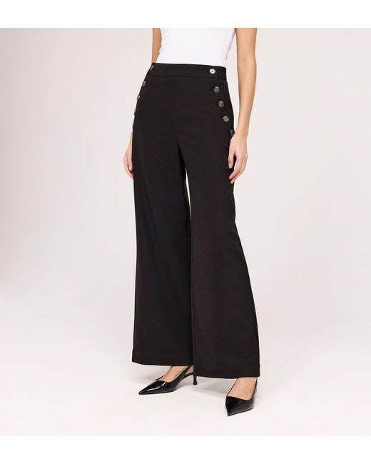 Finery London White Nellie Gaberdine Twill Wide Leg Trousers