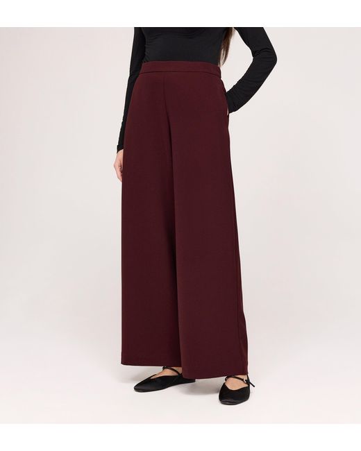 Finery London Red Nat Gaberdine Twill Wide Leg Trousers