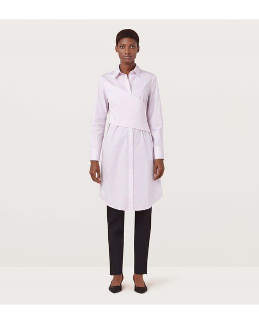 Finery London Pink Redan Striped Shirt Dress