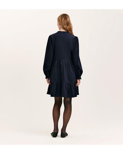 Finery London Blue Verona Corduroy Short Dress