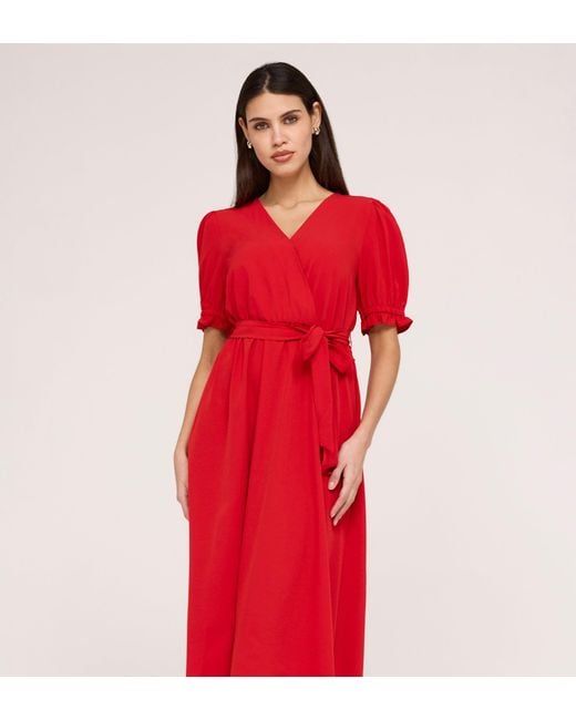 Finery London Red Everleigh Crepe Midi Dress