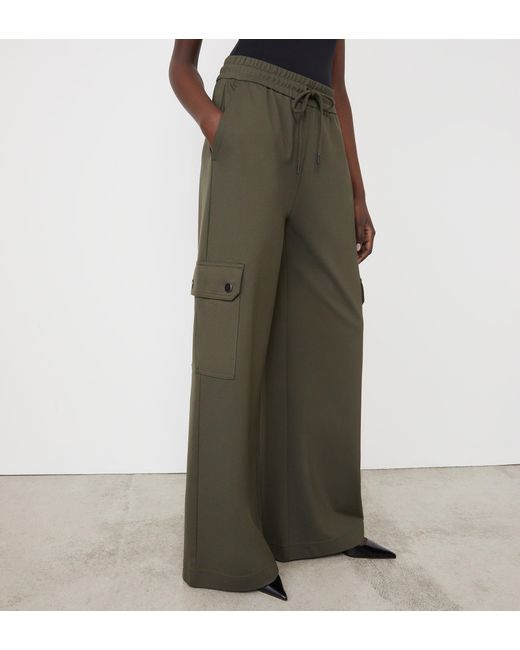 Finery London Green Deliah Ponte Jersey Cargo High Waisted Trousers