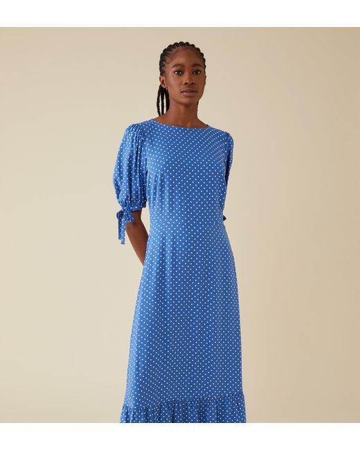 Women's Blue Ruby Midi Viscose Dress