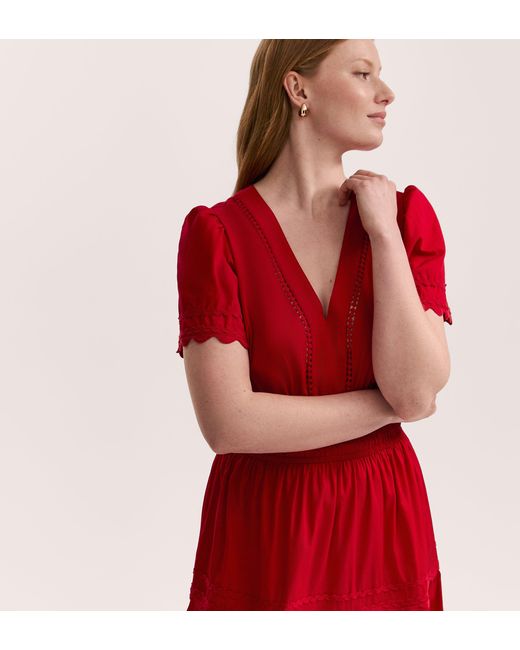 Finery London Wren Cotton Midi Tiered Dress