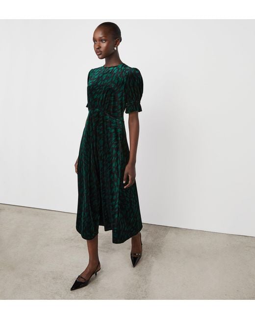 Finery London Black Mela Velvet Midi Dress
