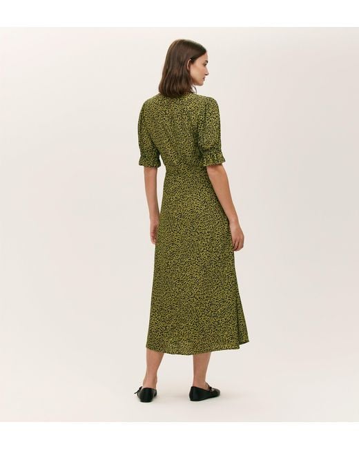 Finery London Green Mela Crepe Midi Tea Dress