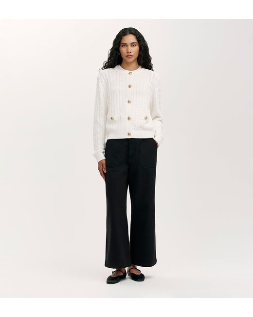 Finery London White Elaine Knitted Cardigan