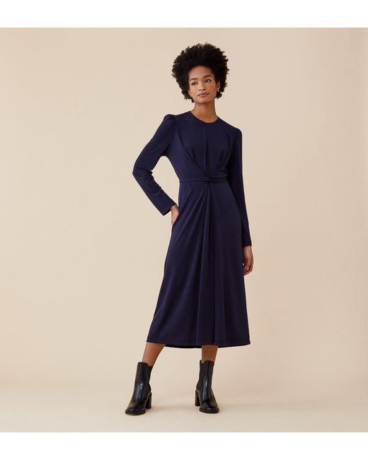 Finery London Blue Orla Midi Dress