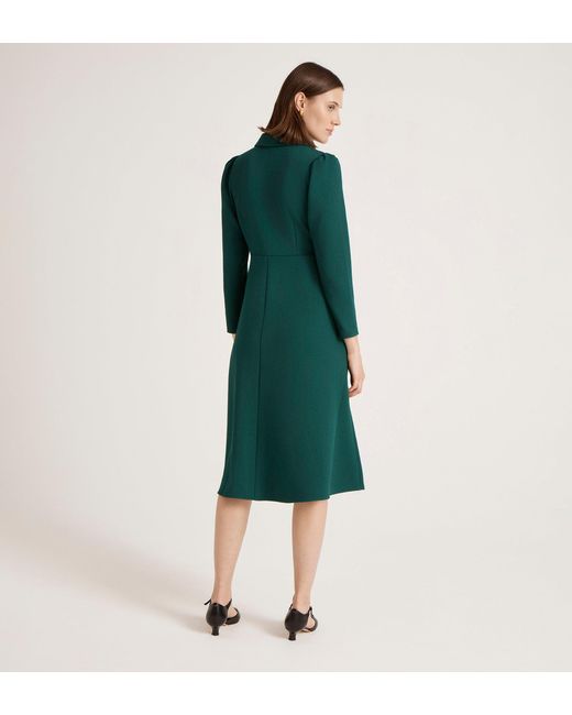 Finery London Green Lucia Crepe Midi Dress