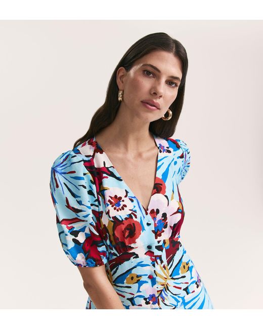 Finery London Blue Sarah Midi Dress