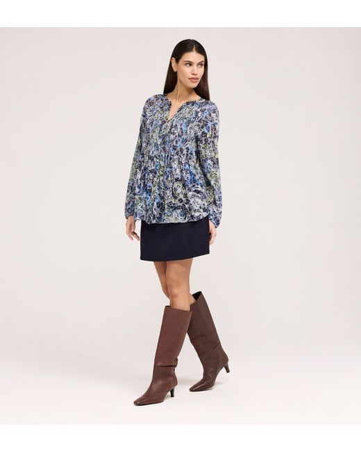 Finery London Blue Martha Jersey Blouse