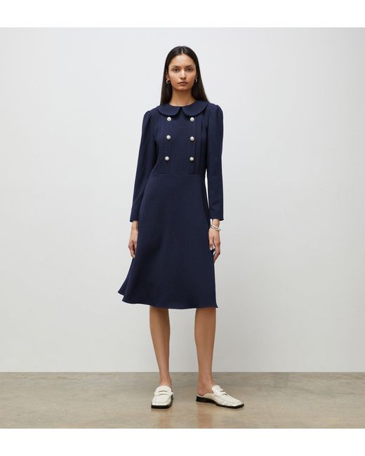 Finery London Blue Jadey Knee Length Dress